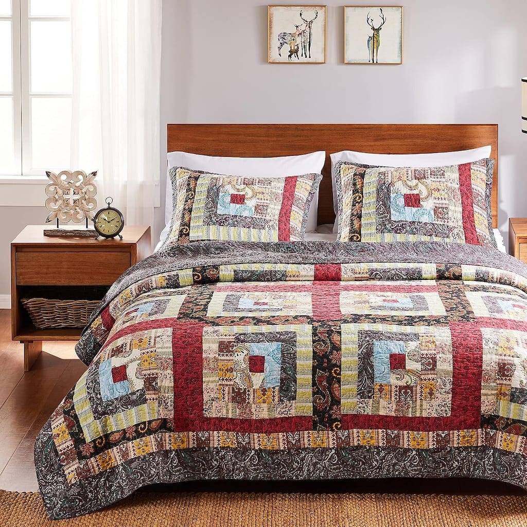 Greenland Home Colorado Lodge 100% Cotton Authentic Patchwork Quilt Set