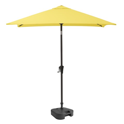 CorLiving 9" Square Tilting Yellow Patio Umbrella with Base