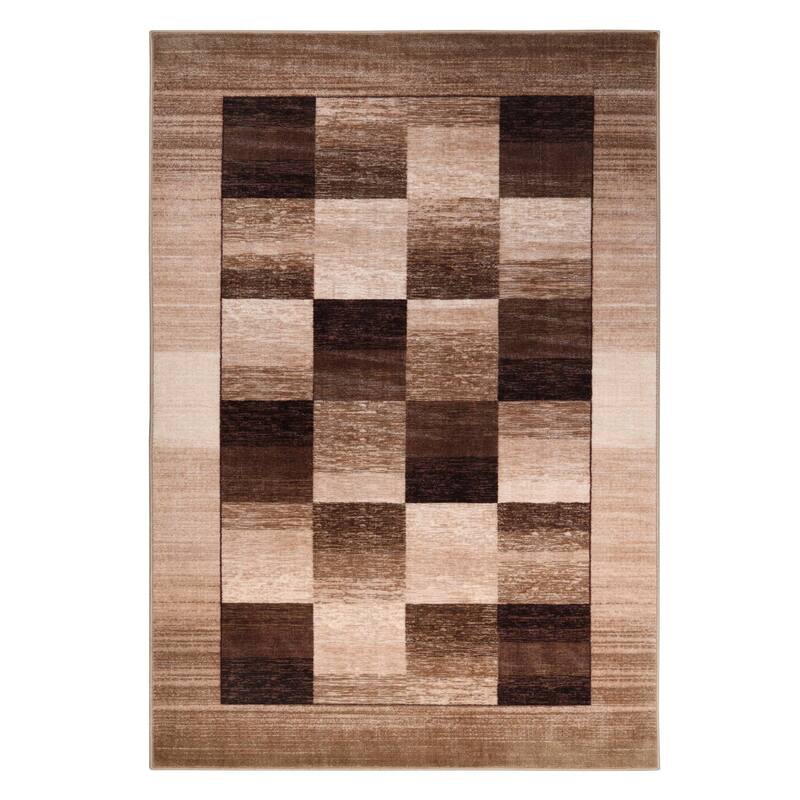 Superior Lockwood Color Block Non-Slip Washable Indoor Runner or Area Rug