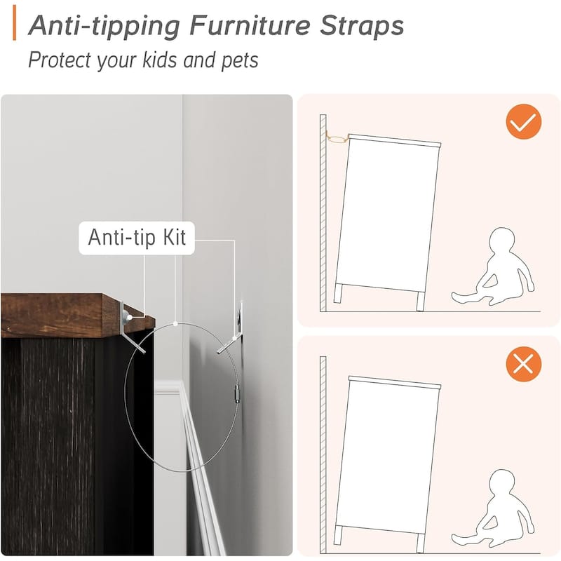 Fireplace TV Shelf Cabinet for Living Room