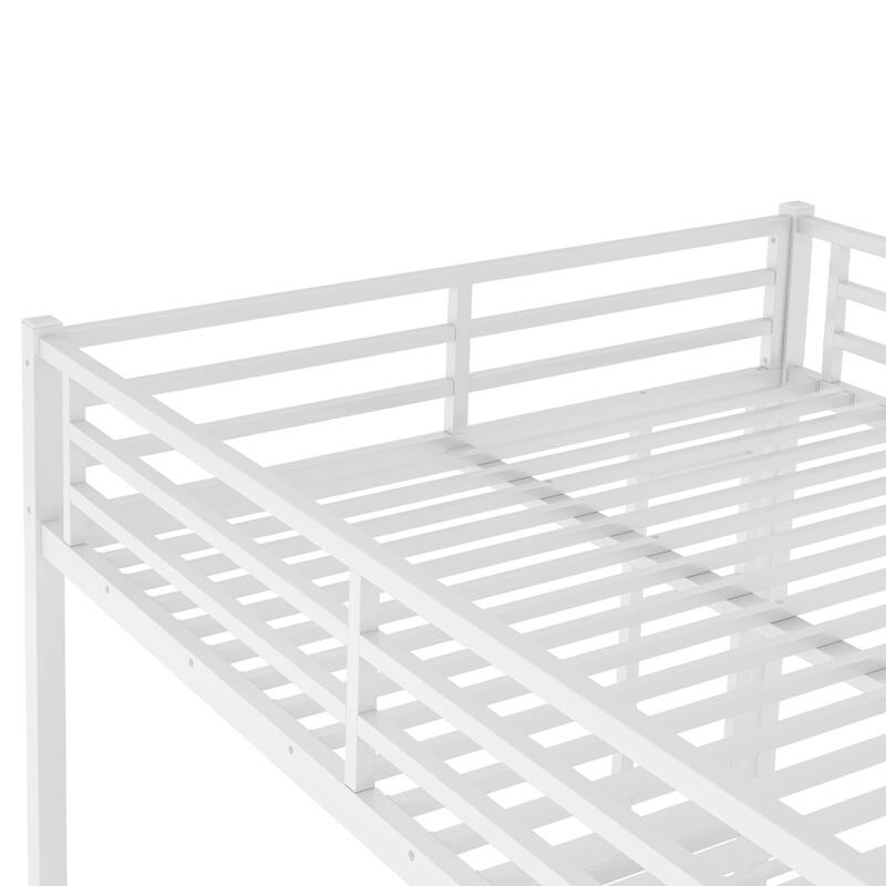 Queen Over Queen Metal Bunk Bed for Teens & Adults, Sturdy Space-Saving Design with Noise Reduction