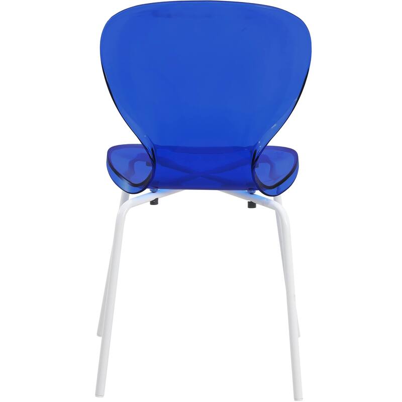 Stackable Plastic Dining Chair Transparent Modern Accent Side Chair for Indoor and Outdoor