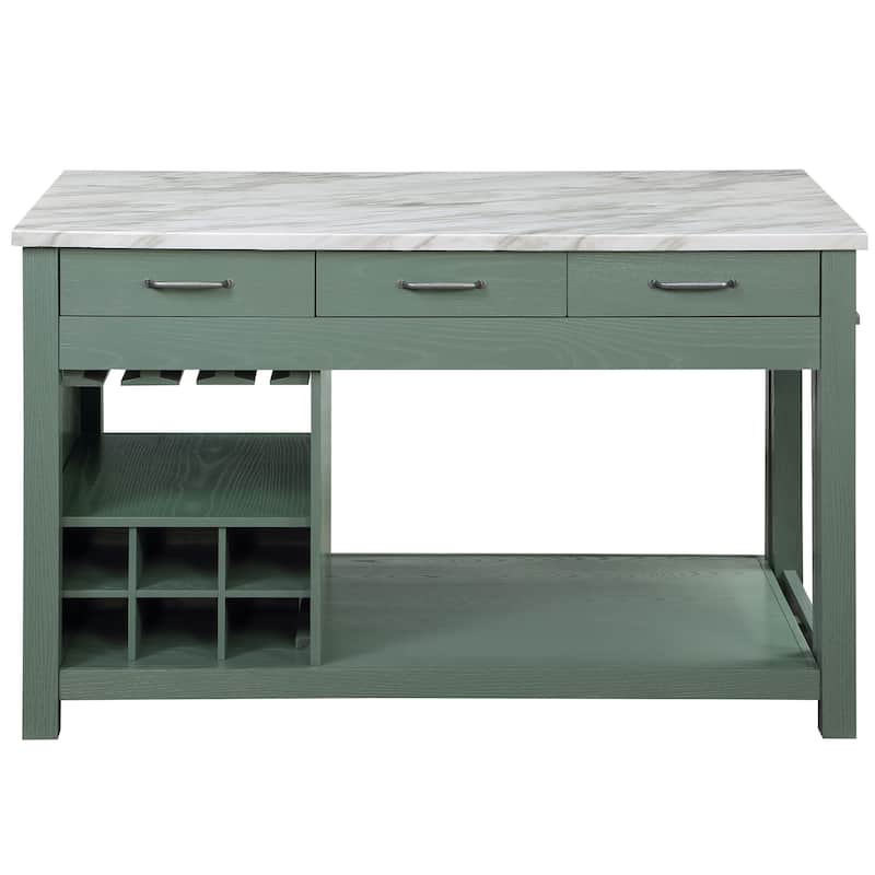 Graneger Farmhouse Wood Multi-Storage Kitchen Island by Furniture of America