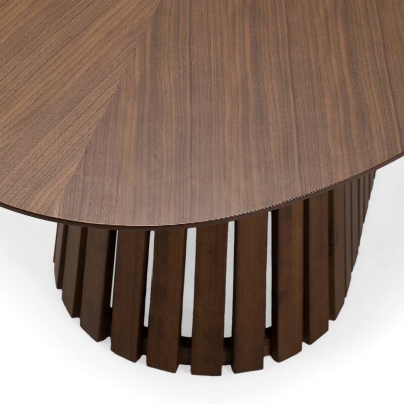 Truman Mid-Century Modern Walnut Oval Dining Table