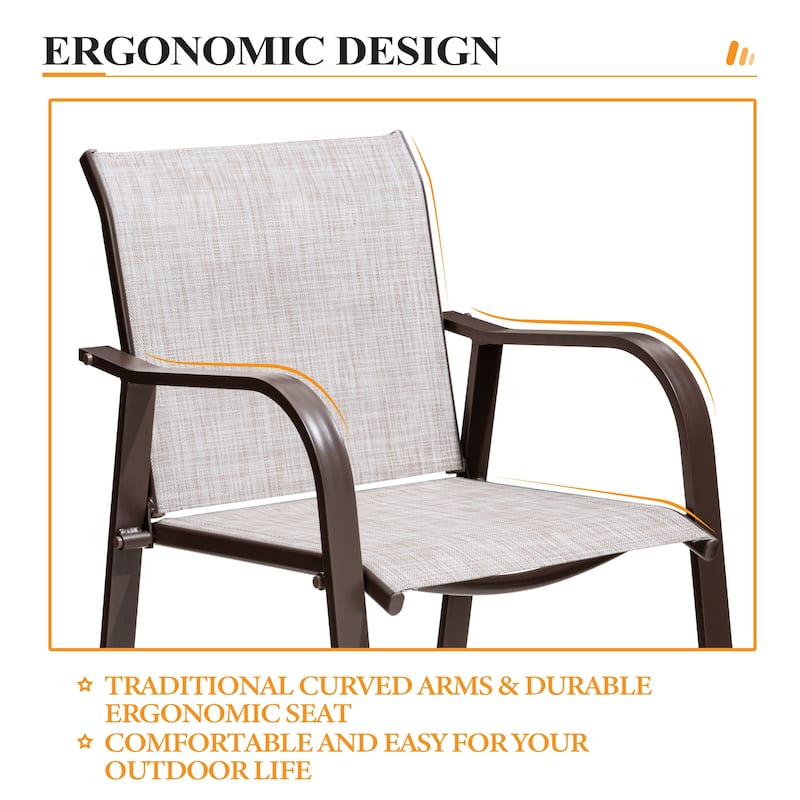 Crestlive Products Outdoor Outdoor Cast Aluminum Swivel Bar Stools with Sunbrella Cushion