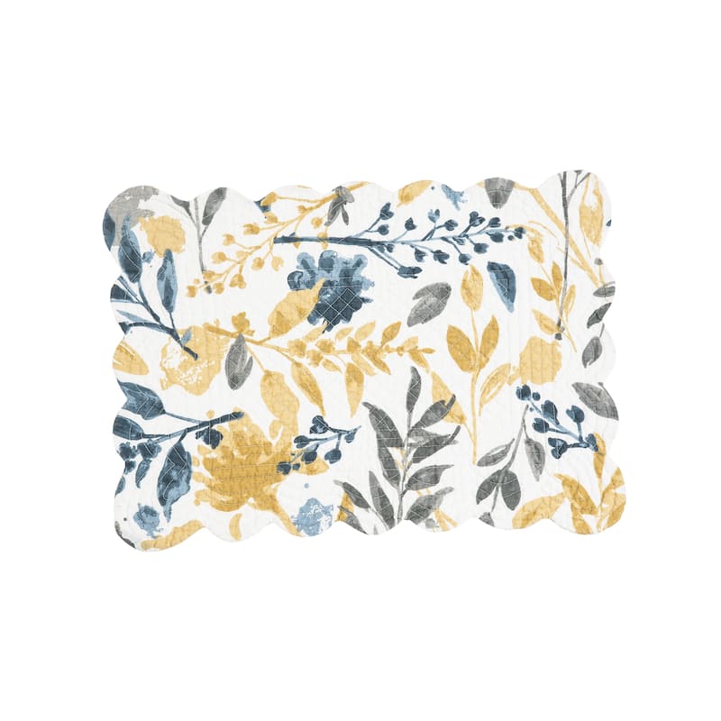 Natural Home Cotton Quilted Rectangular Reversible Placemat Set of 6 - Set of 6