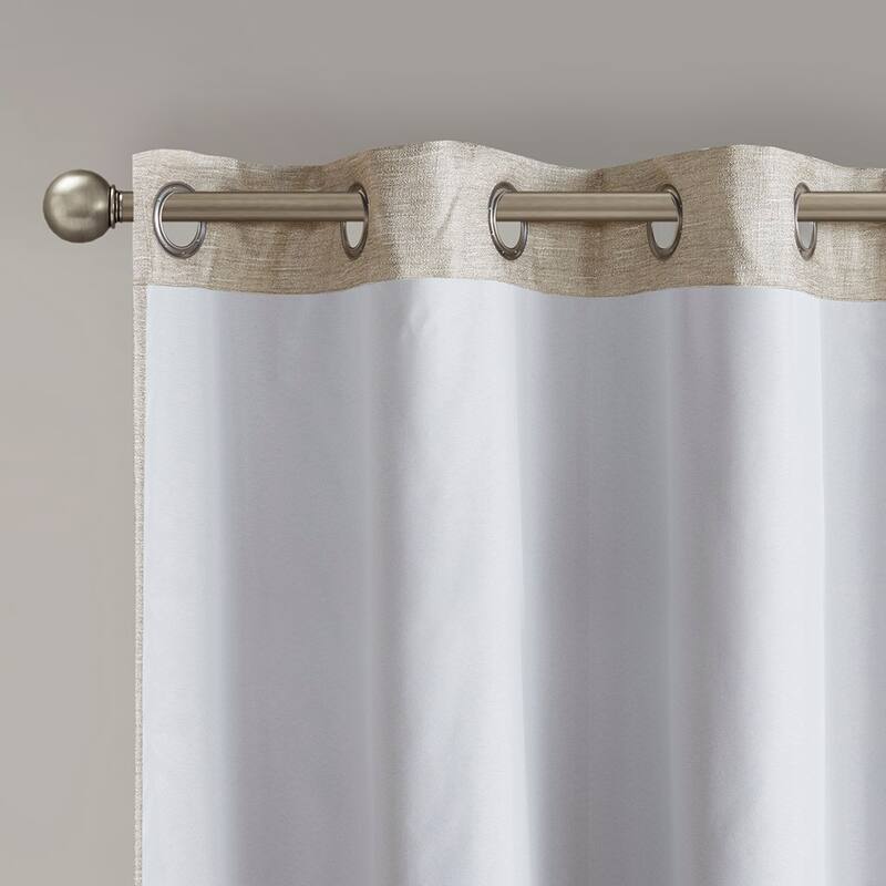 Tonal Printed Faux Silk Total Blackout Curtain Panel