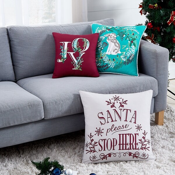 Christmas Woodland Holiday Collection 3 Piece Throw Pillows On