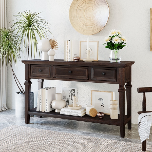 Solid pine store console table
