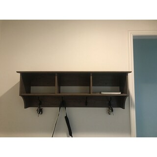 floating drifted entryway prepac shelf wide grey wood inch read