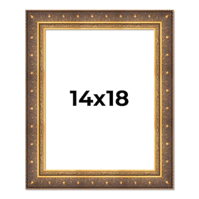 14x18 Frame Gold Real Wood Picture Frame