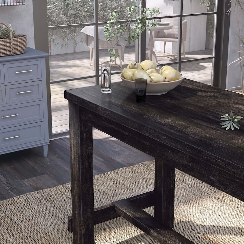 Vevo Rustic Black 60-inch Wide Solid Wood Bar Table by Furniture of America