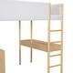 preview thumbnail 17 of 25, Full Size Loft Bed Wood Bed With Shelf,Drawers,Convertible Desk,Soft Padding and Plush Fabric