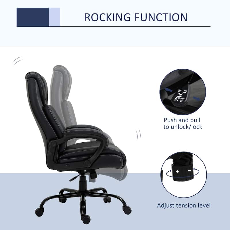 Vinsetto Big and Tall Executive Office Chair 400lbs Computer Desk Chair with High Back PU Leather Ergonomic Upholstery
