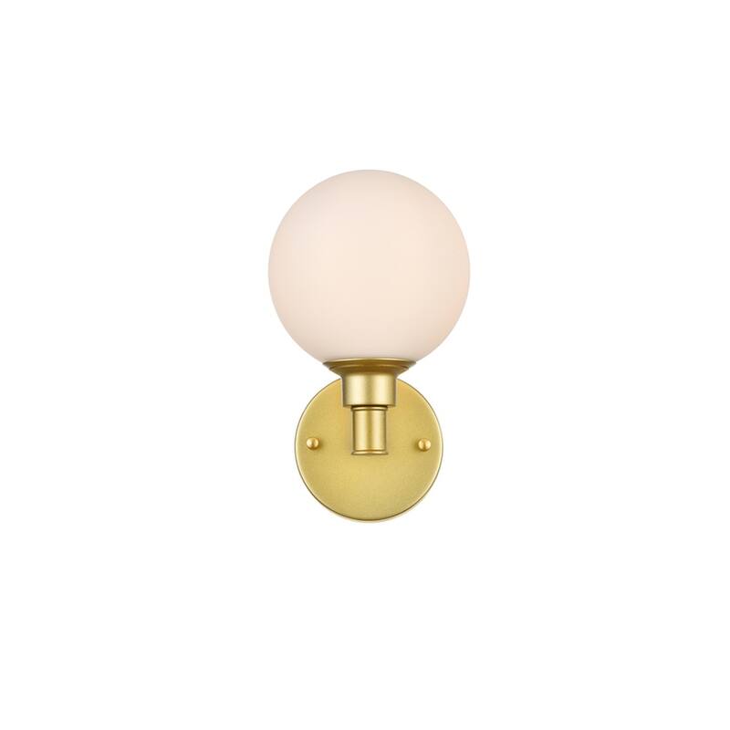 Corda 1 Light Black and Frosted White Bath Sconce