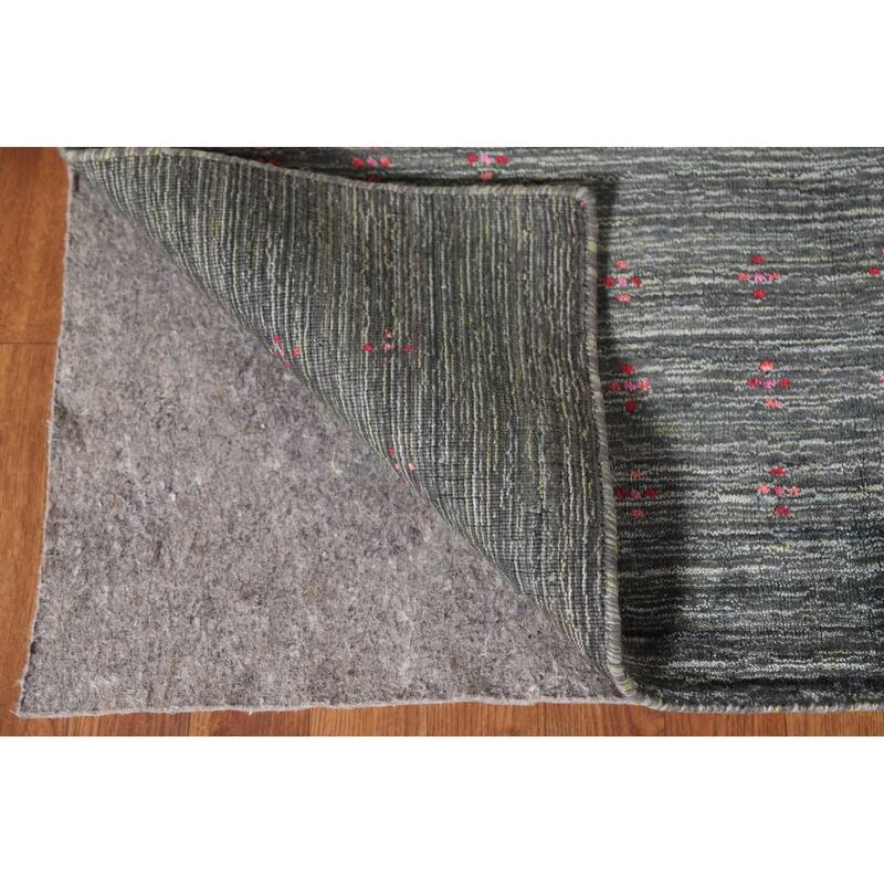 Gabbeh Indian Area Rug Hand-Knotted Wool Carpet - 7'11"x 9'10"