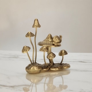 Hareton Cast Iron Gold Mushroom Table Accent