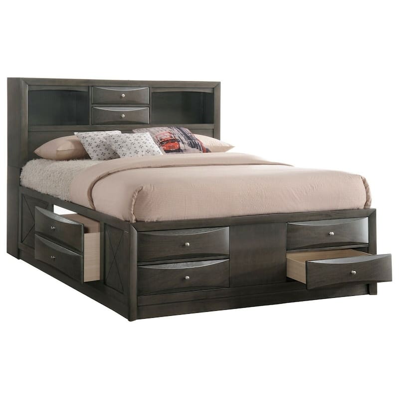 Captain's Bed Solid Wood Extra Storage Drawers Wooden Bedroom 5pc Set