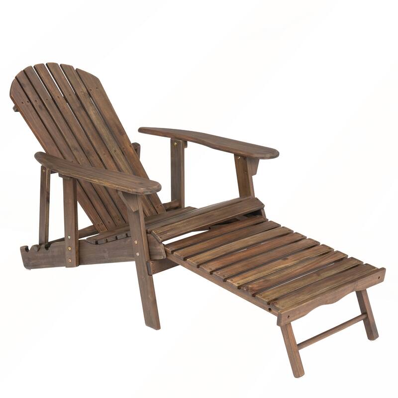 Rustic Acacia Wood Folding Adirondack Chair