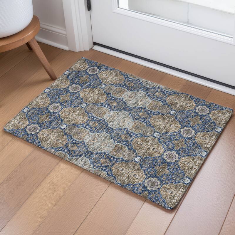 Machine Washable Indoor/ Outdoor Global Budden Chantille Rug