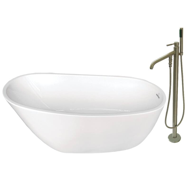 Kingston Brass Aqua Eden 59" Free Standing Acrylic Soaking Tub with