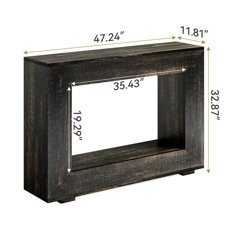 47 Inches Farmhouse Wooden Console Table with Storage