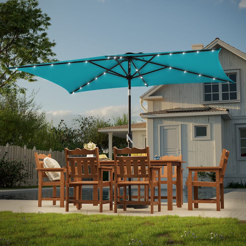 8 ft tilt patio umbrella PURPLE LEAF 8 ft. Square Aluminum Crank and Tilt Outdoor Patio Market  Umbrella in Beige PPL03MLZXS08-KK