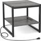 Option End Table- 1pc Black Oak
