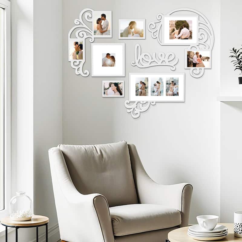 HELLO LAURA Heart-Shaped Photo Frame Set Wall Hanging Picture Frame