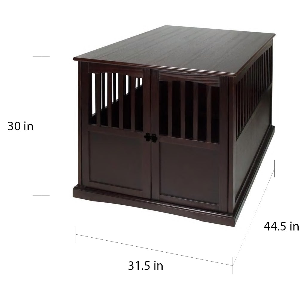 Boomer & george wooden pet crate end table in store espresso finish with metal accents