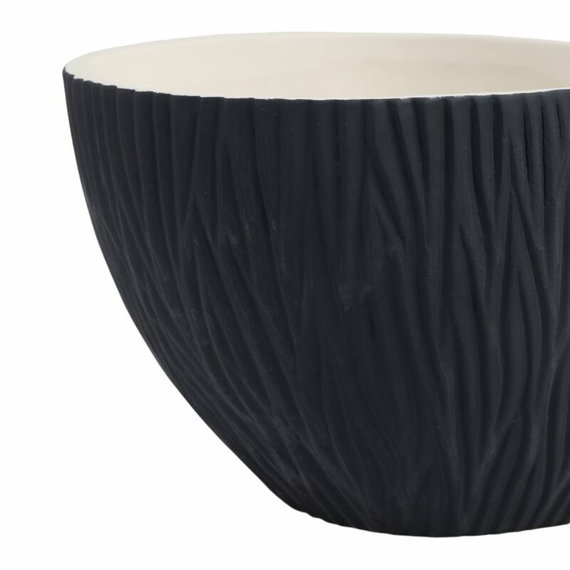 Teardrop Textured Decorative Bowl for Home Decor - Black and White