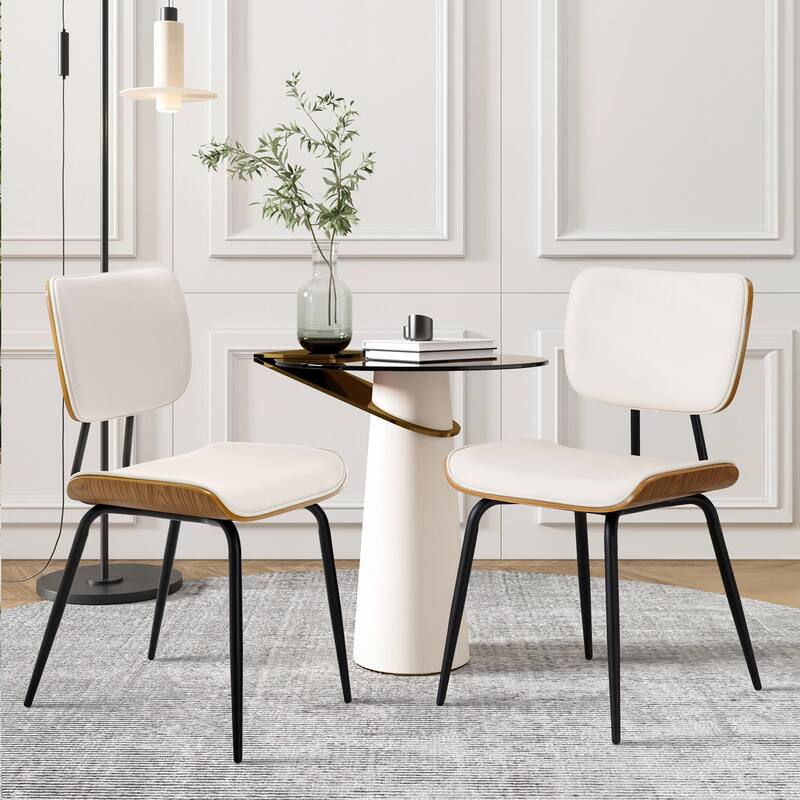 Faux Leather Upholstered Dining Chairs Set of 2/4 - 33.5" H x 17.5" W x 23" D