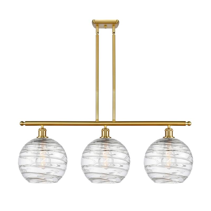 Innovations Lighting 516-3I-13-37 Athens Linear Athens 3 Light 37" - Satin Gold / Clear Deco Swirl