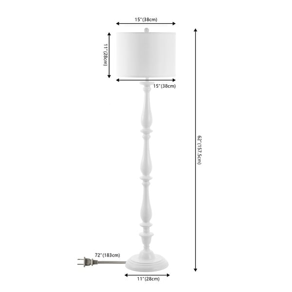 SAFAVIEH Lighting 62-inch Bessie Candlestick White Floor Lamp - 15