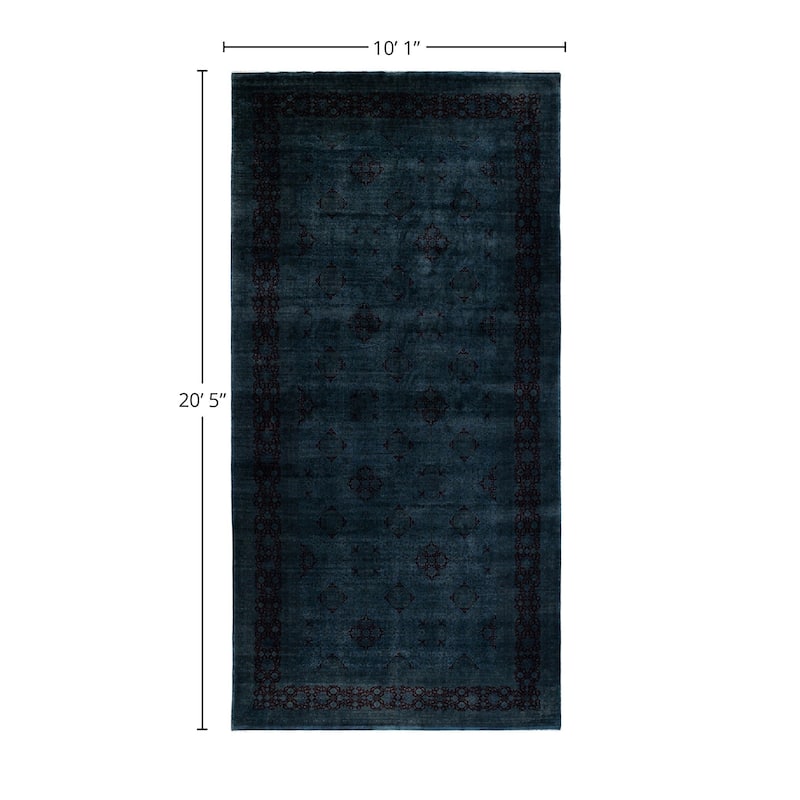 Overdyed, One-of-a-Kind Hand-Knotted Area Rug - Gray - 10' 1" x 20' 5"