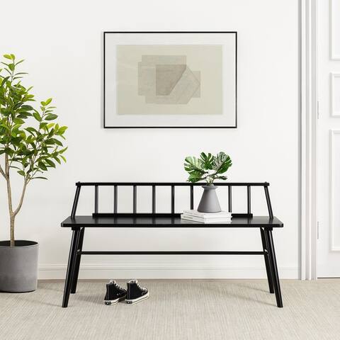 Middlebrook Solid Wood Low-Back Spindle Entry Bench
