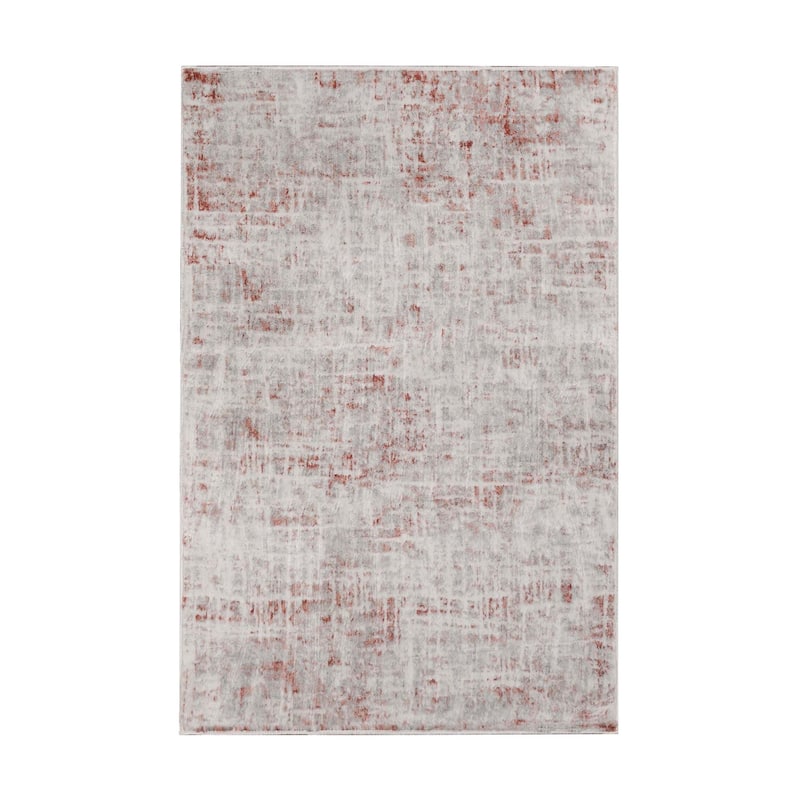 Superior Acer Distressed Abstract Modern Indoor Runner or Area Rug - 3' x 5' - Rust
