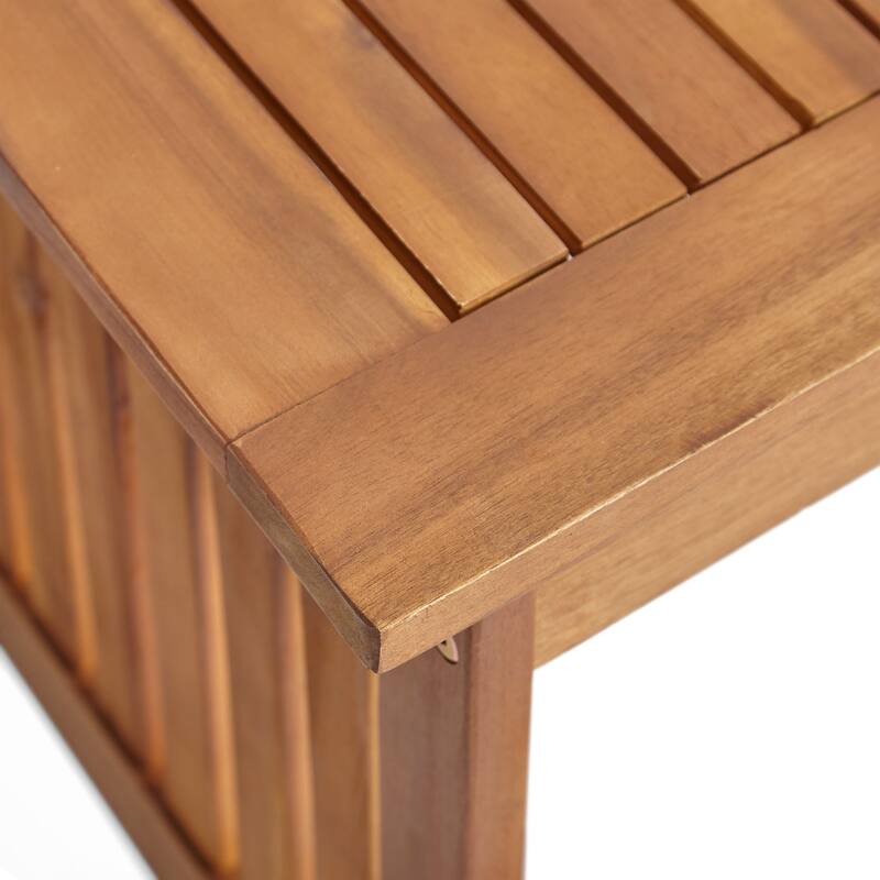 Handcrafted Acacia Wood Coffee Table, 40" L - Rustic Outdoor Design