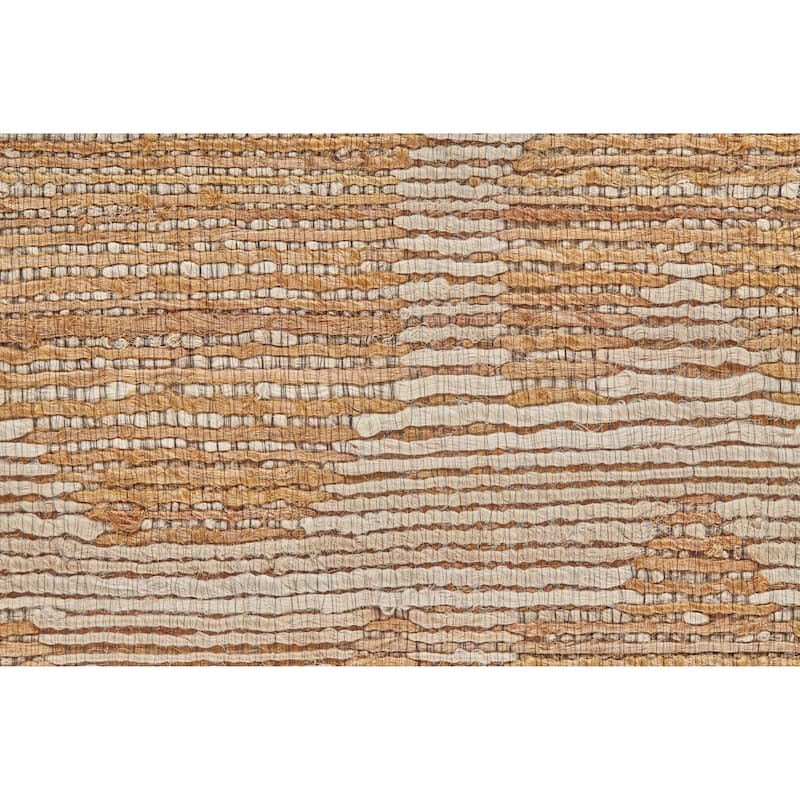 LiLacombe Natural Jute Flat Dhurrie, Jade Green/Tan, Area Rug