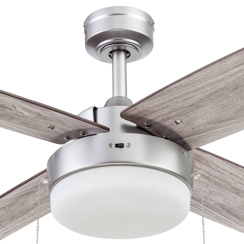 52" Prominence Home Memphis Pewter Contemporary Indoor LED Ceiling Fan with Light, Pull Chain