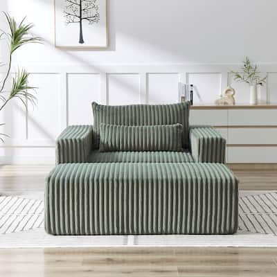Corduroy Sponge Sofa Lounge Chair with Removable footrest
