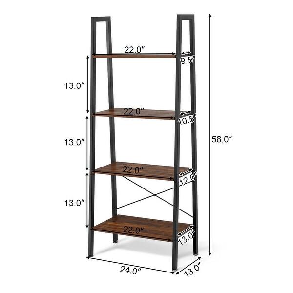Shop Gymax 4 Tier Ladder Shelf Ladder Bookcase Bookshelf Display Rack Plant Overstock 28975709