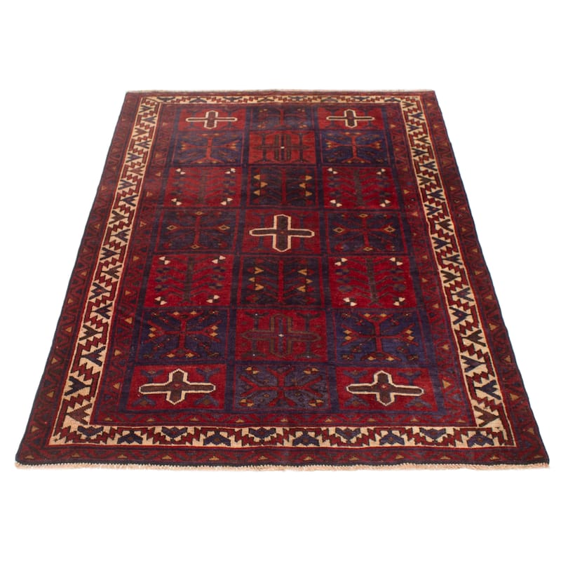 ECARPETGALLERY Hand-knotted Melis Vintage Red Wool Rug - 5'3 x 7'11
