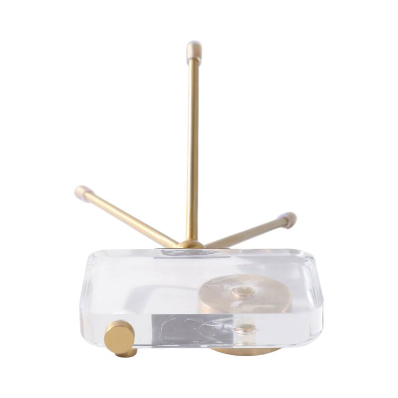 Acrylic And Brass Decorative Object Camera Sculpture - 10" Gold - 4" x 5" x 10"