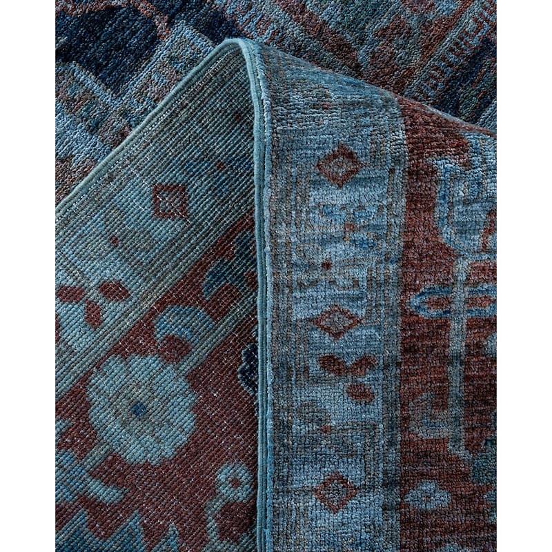 Overdyed, One-of-a-Kind Hand-Knotted Area Rug - Gray - 9' 0" x 11' 7"