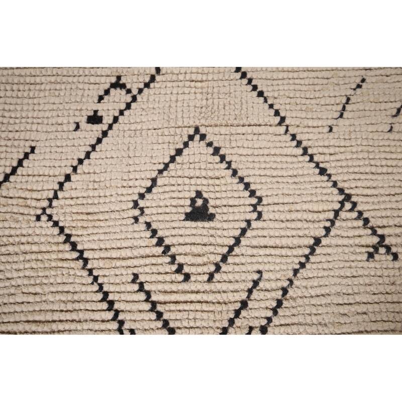 Abstract Moroccan Oriental Area Rug Handmade Wool Carpet - 4'11"x 8'7"