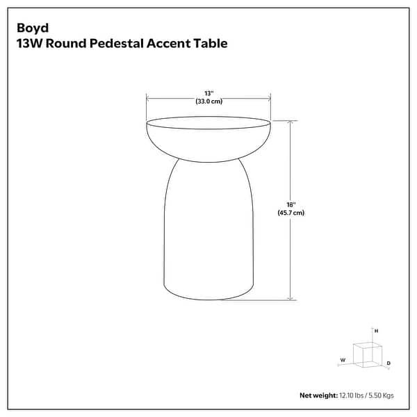 dimension image slide 3 of 10, WYNDENHALL Willis 13" Wide Solid Wood Contemporary Accent Table & Fully Assembled - 12.6" D x 12.6" W x 17.7" H