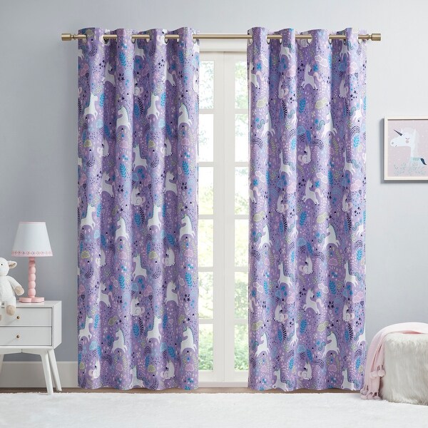 Ella Unicorn Printed Cotton Total Blackout Panel by Urban Habitat Kids. Opens flyout.