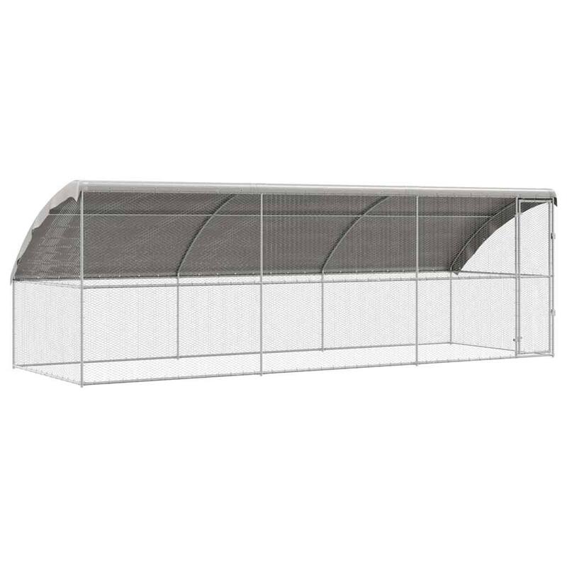 vidaXL Chicken Cage Silver 400 x 200 x 198.5 cm Galvanised Steel
