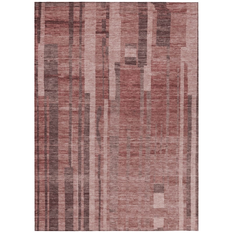 HomeRoots Striped Transitional Rectangle Outdoor Rug
